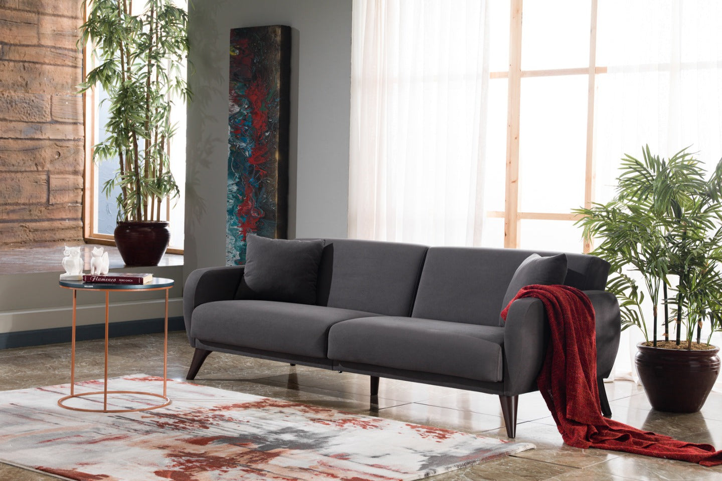 Lelana 78.75'' Sleeper Sofa with Storage Taupe by Bellona