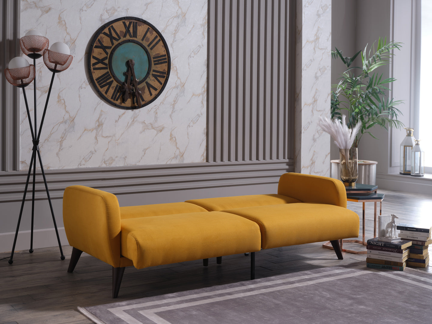 Lelana 78.75'' Sleeper Sofa with Storage Yellow by Bellona
